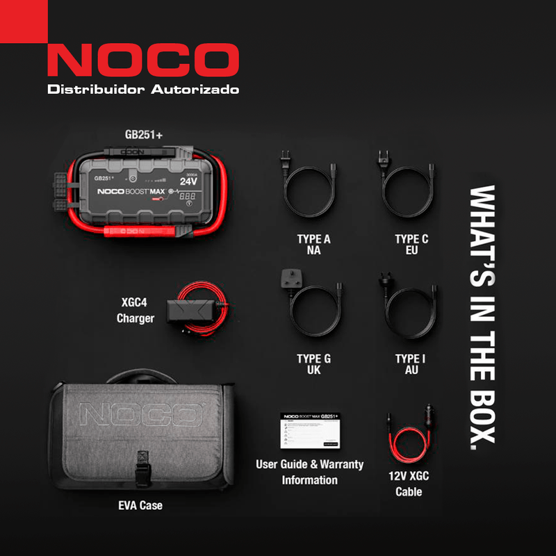 Arrancador Noco GB251+ 24 V 3000 A, powerbank y LED 600 lm frontal equipamiento
