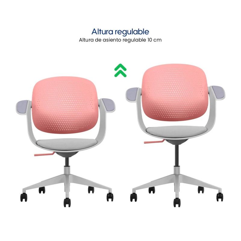 Silla de oficina Evox Ultimate F2G 150 kg rosa ajuste de alturar