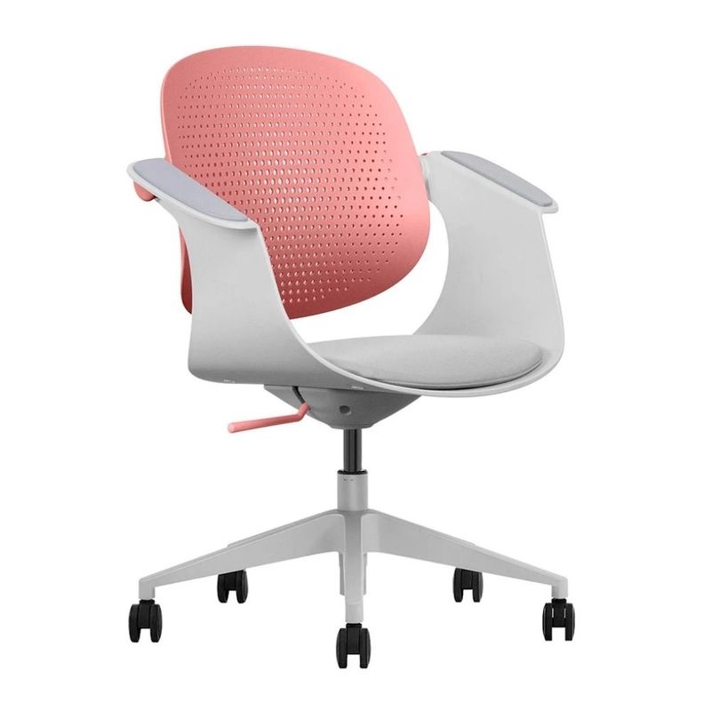 Silla de oficina Evox Ultimate F2G 150 kg rosa frontal oblicuo