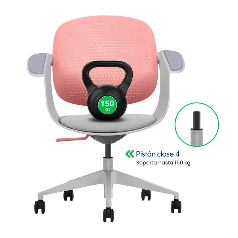 Silla de oficina Evox Ultimate F2G 150 kg rosa pistón clase 4