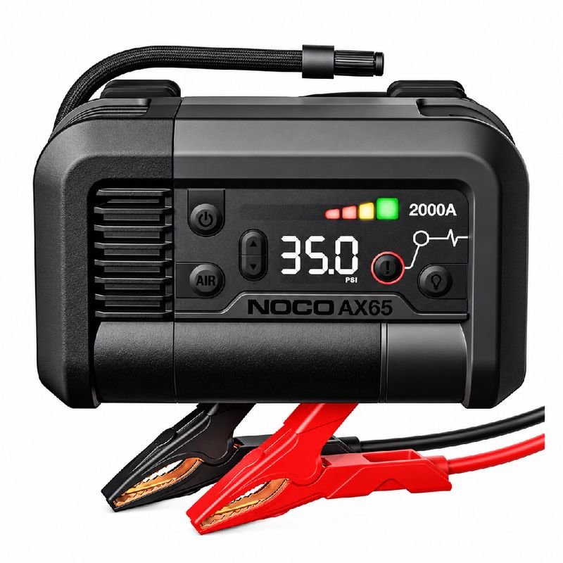 Compresor y arrancador Noco AX65, 100 PSI, 2000 A y 12 V frontal