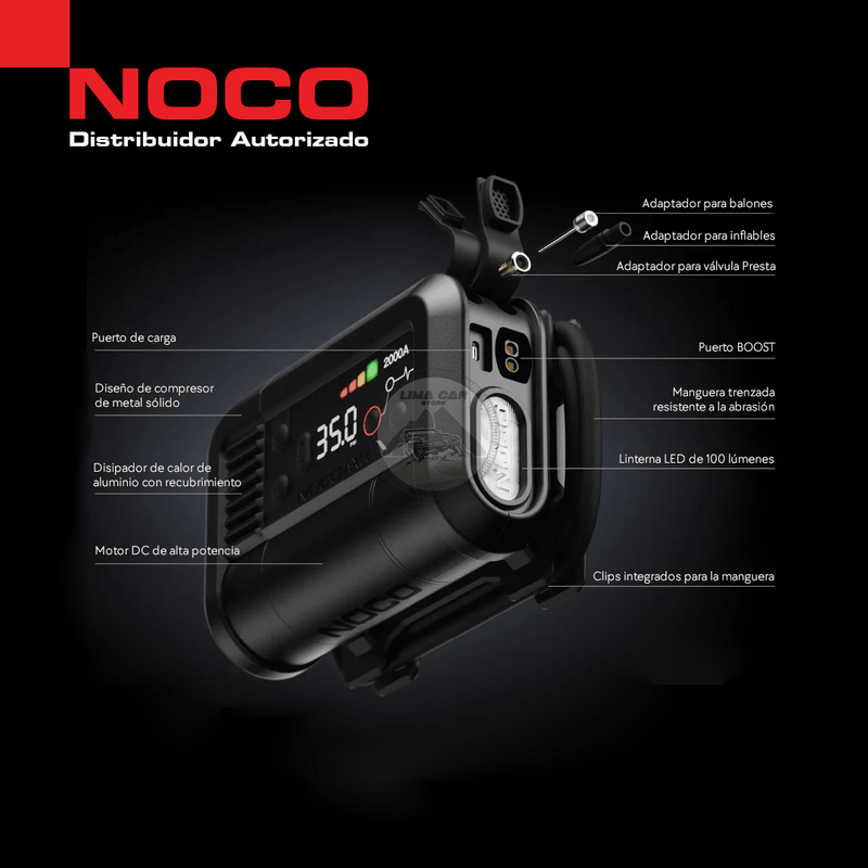 Compresor y arrancador Noco AX65, 100 PSI, 2000 A y 12 V beneficios