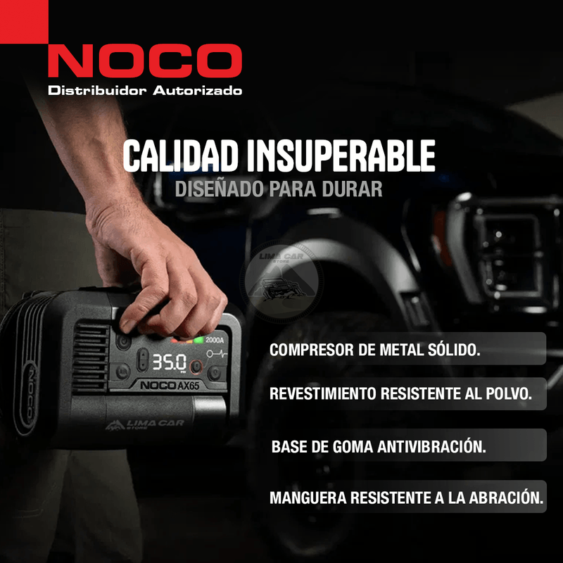 Compresor y arrancador Noco AX65, 100 PSI, 2000 A y 12 V original