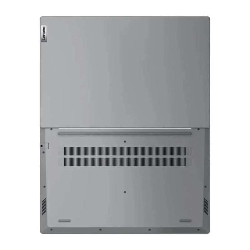 Laptop Lenovo V15 G4 AMN Ryzen 3 256 GB SSD gris extendido posterior vertical
