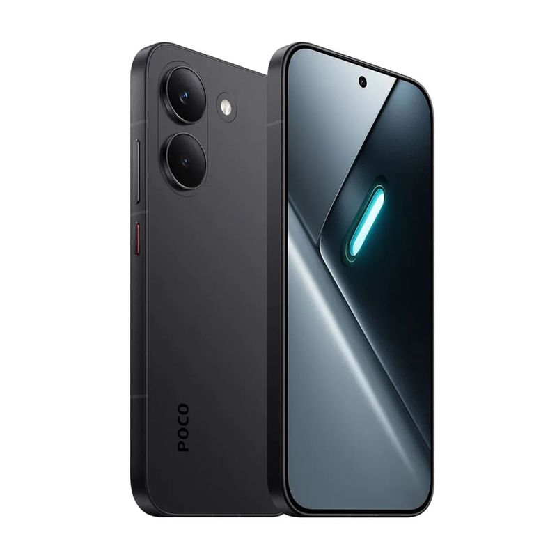 Celular Xiaomi Poco X8 Pro 5G 512GB 8GB RAM negro frontal oblicuo