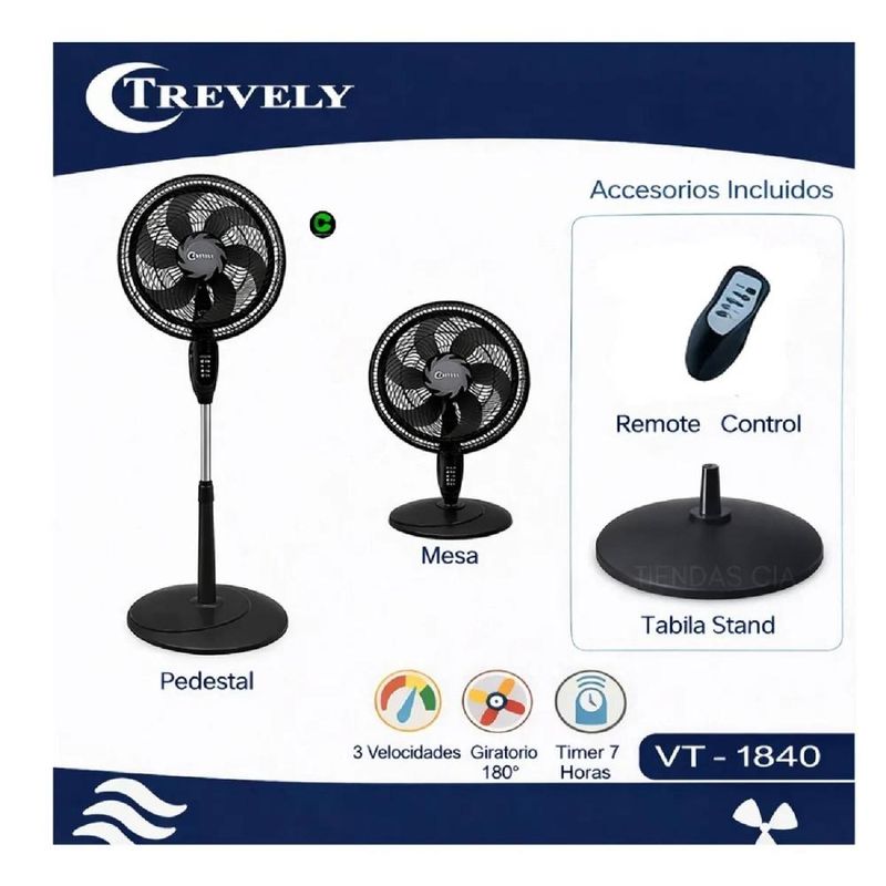 Ventilador Trevely VT-1840 3 en 1 de 18 pulgadas garantía