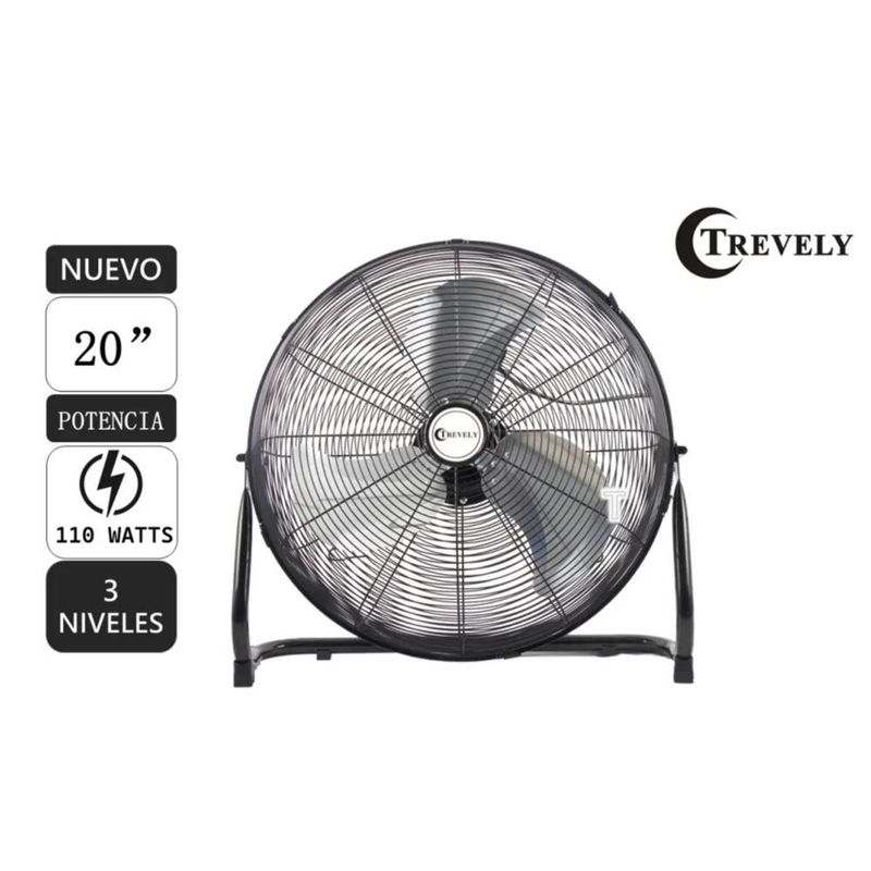 Ventilador Trevely VT-20A 20 pulgadas 110W negro características