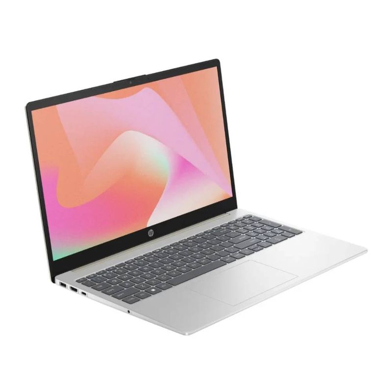 Laptop HP 15-FD0152LA Core i5 512GB SSD plata natural frontal oblicuo