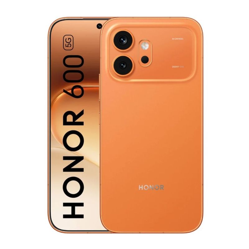 Celular Honor 600 5G 512 GB 8 GB RAM 200 MP naranja frontal