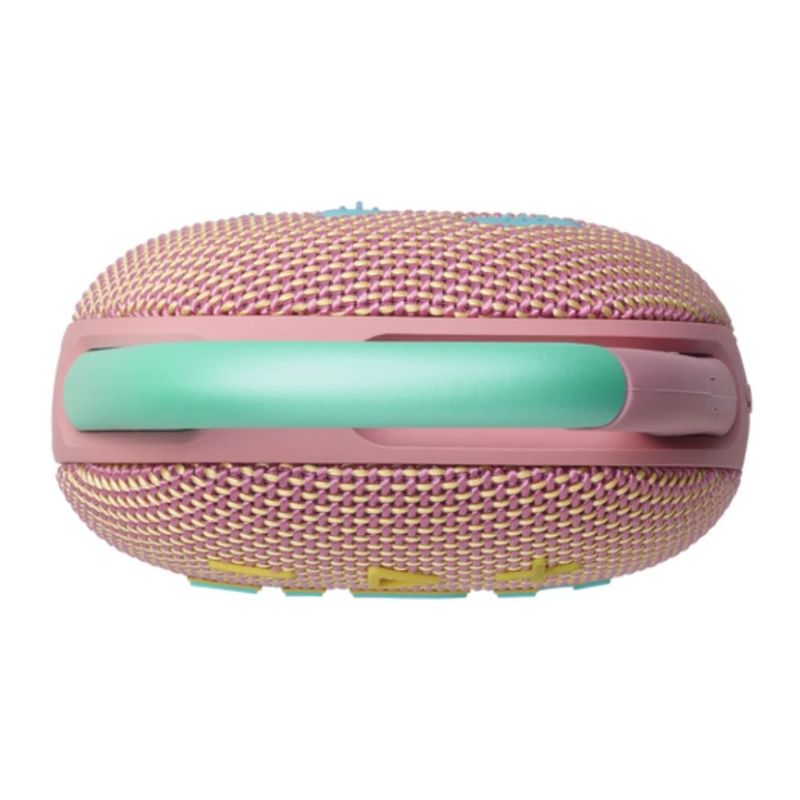 Parlante Bluetooth JBL Clip 5 7 W IP67 15 h rosado lateral superior
