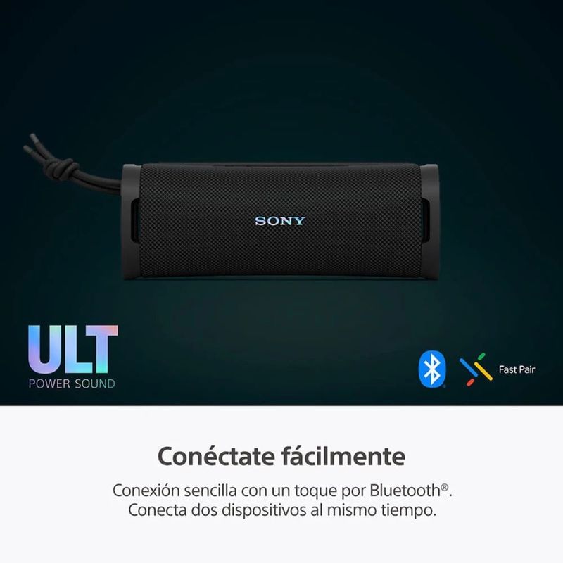 Parlante Bluetooth Sony SRS-ULT10 30 W IP67 12 h negro conexión facil