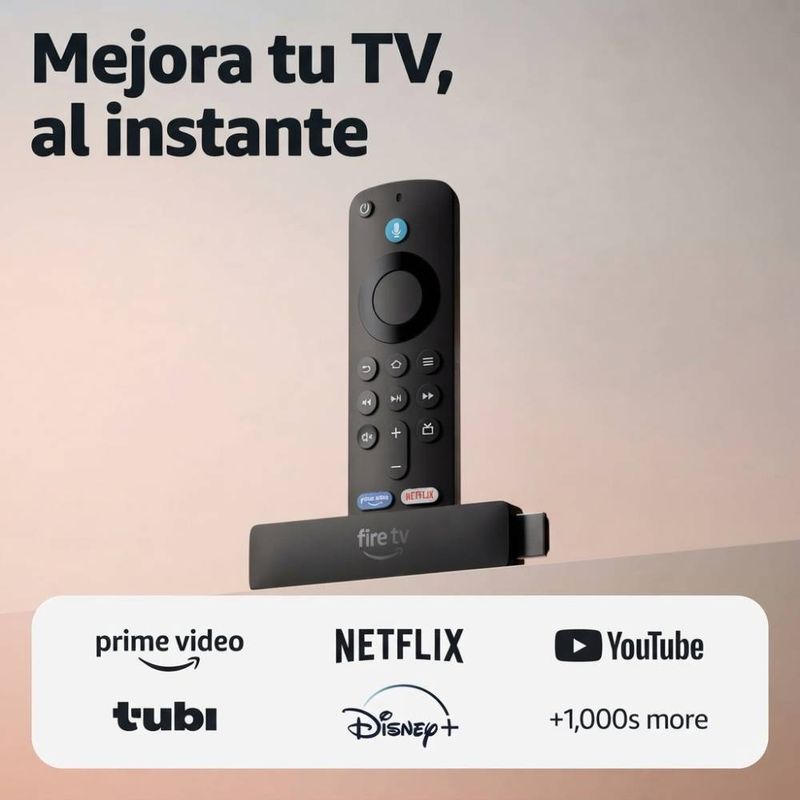 Amazon Fire TV Stick HD 2026 Wi-Fi 6 negro frontal especificación