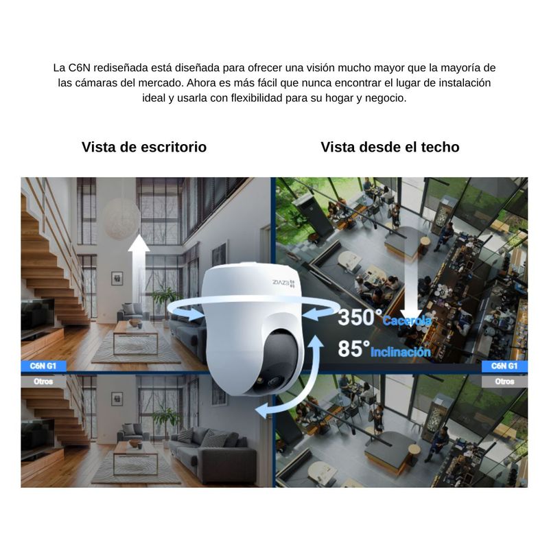 Camara EZVIZ C6N G1 2K WiFi con microSD de 64 GB seguridad