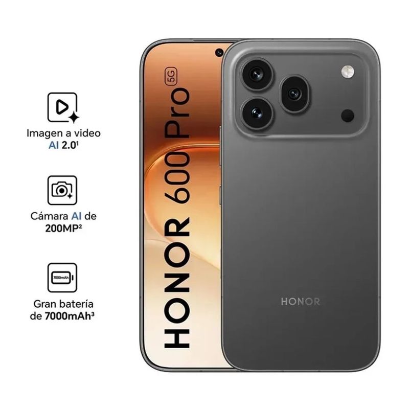 Celular Honor 600 Pro 5G 512 GB 12 GB RAM 200 MP negro características