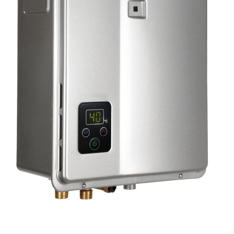 Calentador Rinnai GLP 23 litros para 5 puntos plateado