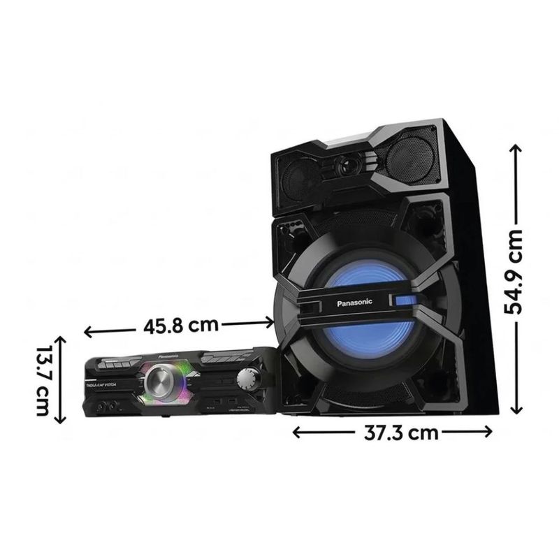 Equipo de sonido Panasonic SC-MAX3600 Bluetooth USB FM negro dimensiones
