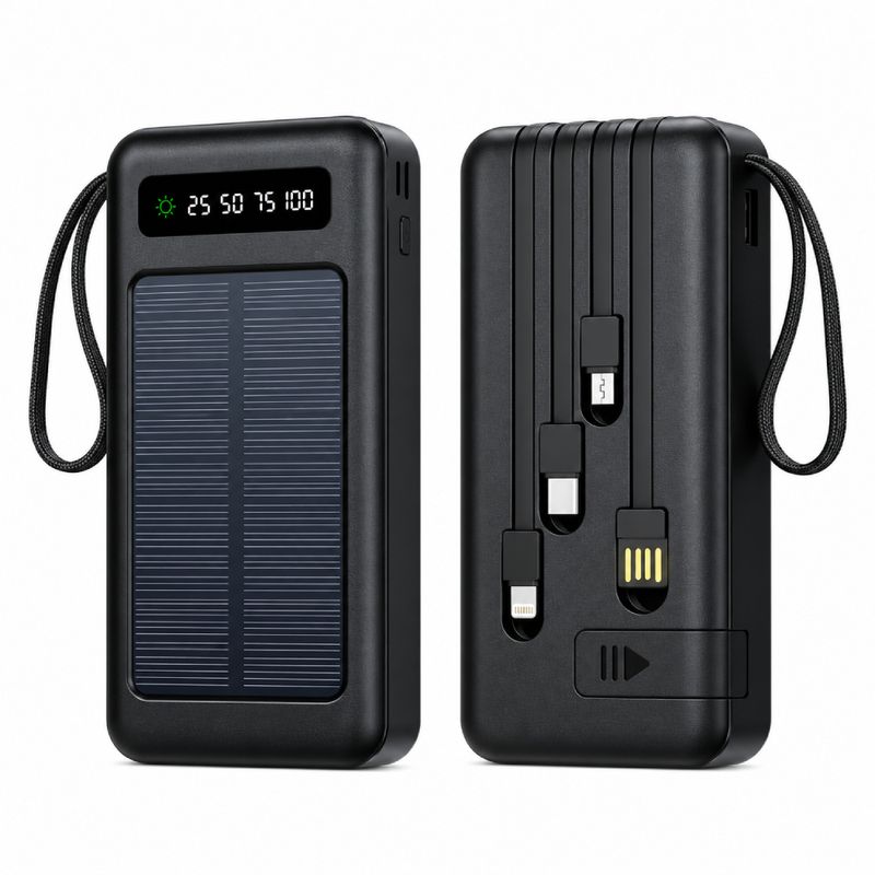 Power bank Bossney 20000 mAh solar con carga rápida