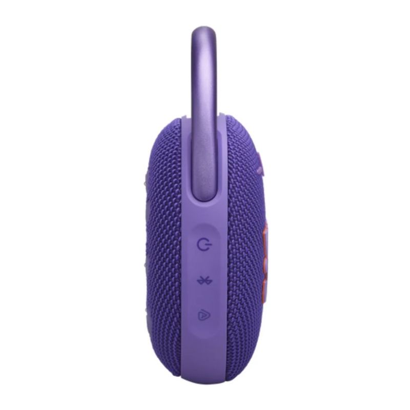 Parlante JBL Clip 5 Bluetooth 5.3 7 W RMS IP67 morado lateral