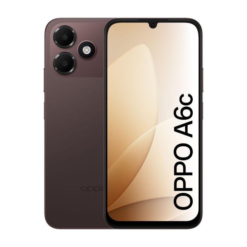 Oppo A6C 4G 128 GB 4 GB RAM cámaras 13 MP y 5 MP café frontal