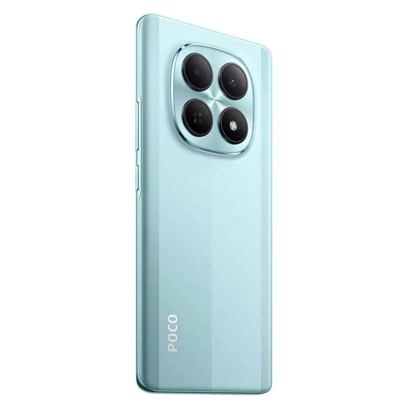 Celular Xiaomi Poco M8 Pro 5G, 512 GB, 8 GB RAM, en verde dorsal oblicuo