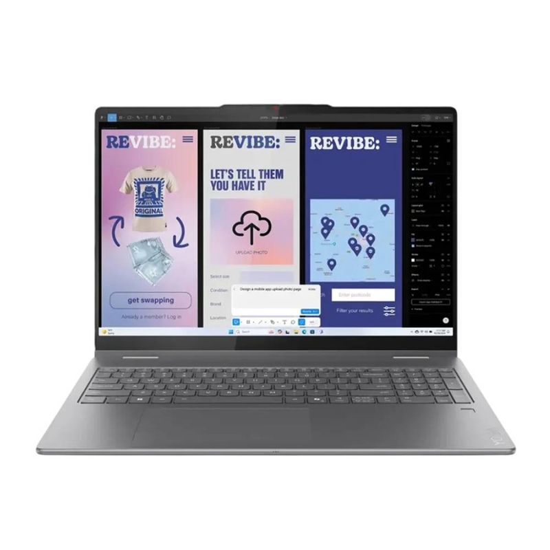 Laptop Lenovo Yoga 7 2-en-1 16" Ultra 7 512GB SSD gris frontal