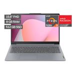 Laptop Lenovo IdeaPad Slim Ryzen 5 8GB RAM 512GB SSD gris frontal especificaciones