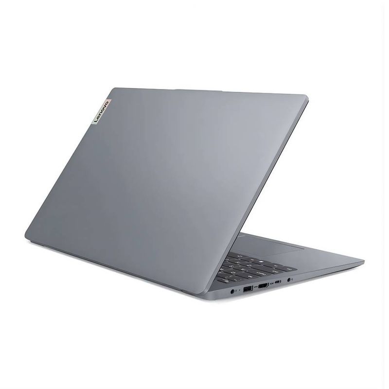 Laptop Lenovo IdeaPad Slim Ryzen 5 8GB RAM 512GB SSD gris dorsal oblicuo
