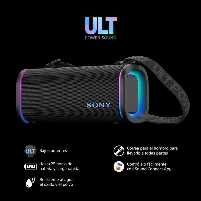 Parlante Sony Ult Field 5 Bluetooth 5.3 50 W IP66 negro especificaciones