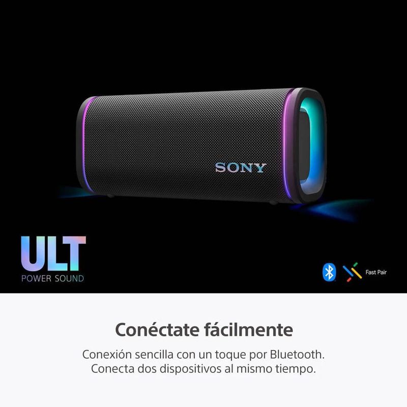 Parlante Sony Ult Field 5 Bluetooth 5.3 50 W IP66 negro contenido de caja fast pair