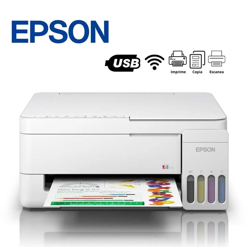 Impresora multifuncional Epson EcoTank L3352 Wi-Fi, blanca conectividad
