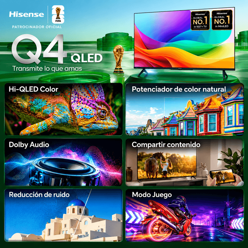 Smart TV Hisense 50Q4SV 50 Full HD QLED VIDAA U8 2026 especificaciones