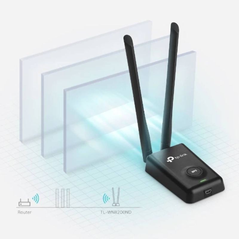 Adaptador USB Wi-Fi TP-Link TL-WN8200ND 300Mbps negro