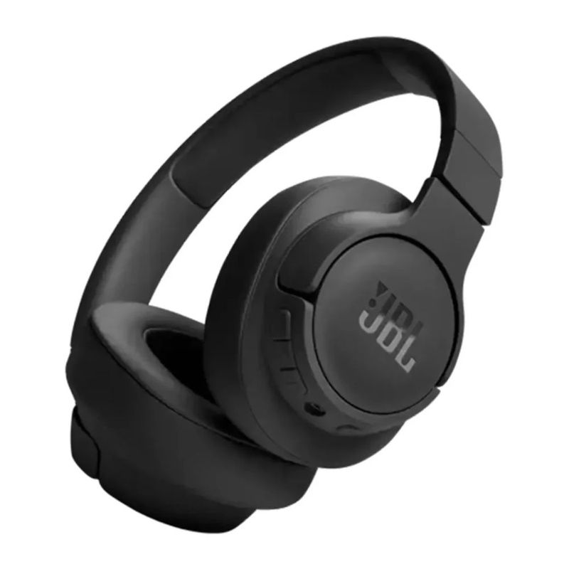 Audífonos JBL Tune 720BT over ear Bluetooth 5.3 76 h negro frontal oblicuo