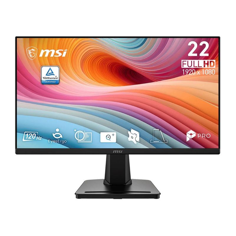 Monitor MSI PRO MP225 E12L 21.5" IPS 120 Hz 1 ms negro frontal