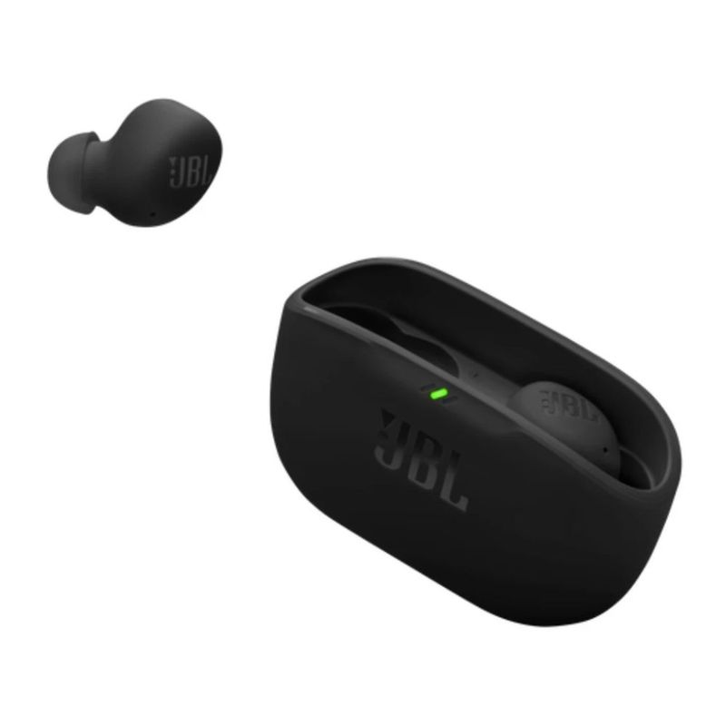 Audífonos JBL Wave Buds 2 in ear Bluetooth 5.3 ANC negro frontal oblicuo