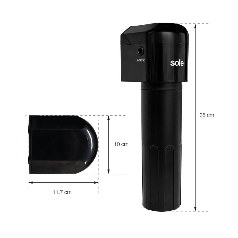 Purificador de agua Sole Aqua+ bajo lavadero, 20,000 litros frontal medidas