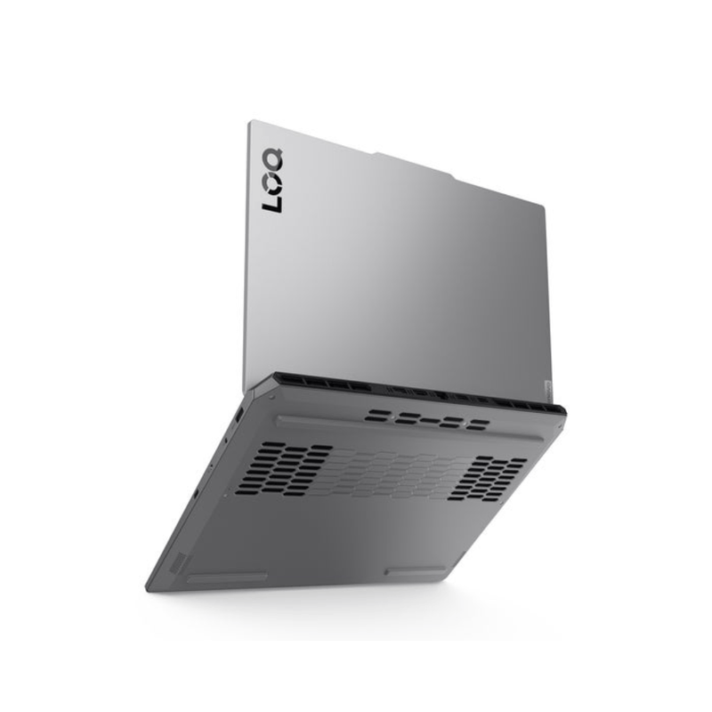 Laptop Lenovo LOQ 15AHP10 Ryzen 7, RTX 5050 y 16 GB RAM dorsal oblicuo