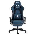 Silla gamer Dreizt Apolo reclinable con reposapiés, azul frontal