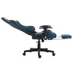 Silla gamer Dreizt Apolo reclinable con reposapiés, azul lateral inclinación