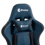 Silla gamer Dreizt Apolo reclinable con reposapiés, azul lateral superior