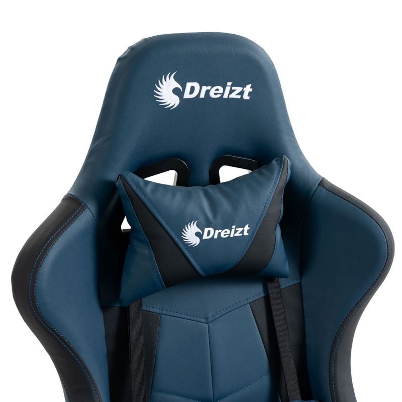 Silla gamer Dreizt Apolo reclinable con reposapiés, azul lateral superior