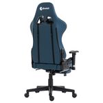 Silla gamer Dreizt Apolo reclinable con reposapiés, azul dorsal oblicuo
