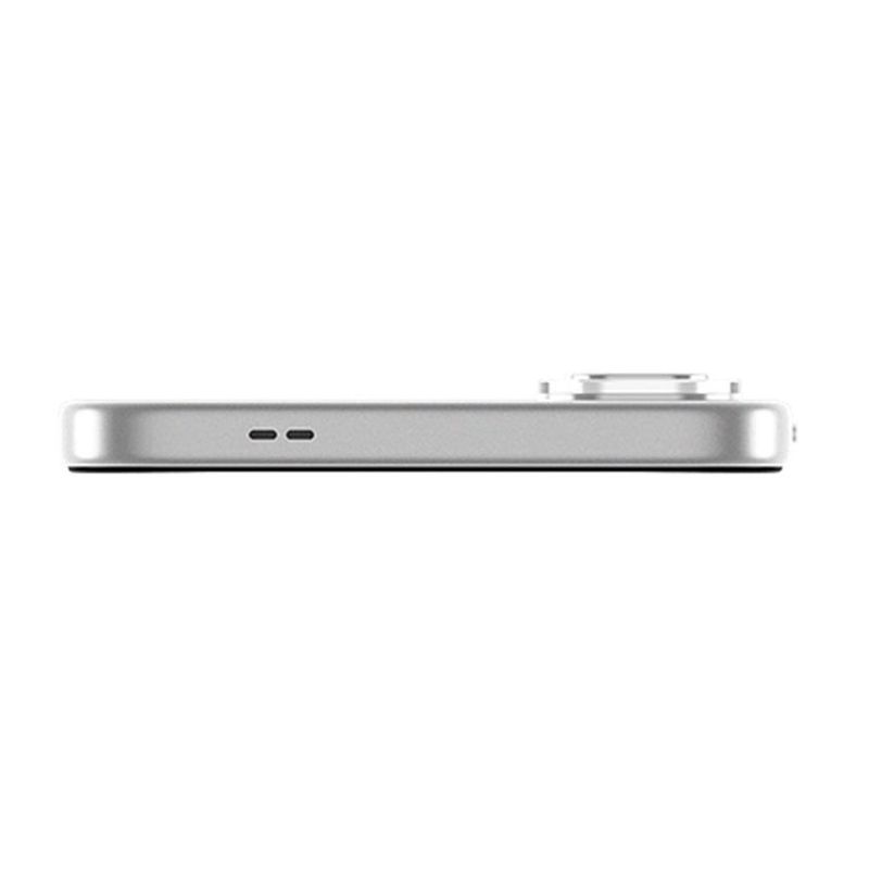 Celular Infinix Hot 70 4G, 256 GB y 4 GB RAM, color plateado  lateral