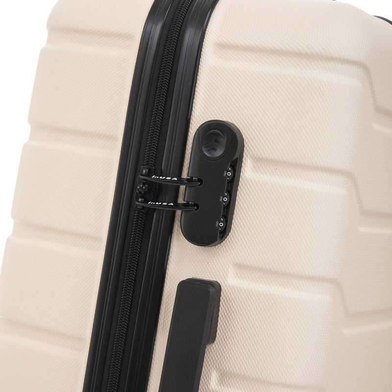 Set de 3 maletas de viaje InUSA Trend, 10, 15 y 23 kg, arena seguridad