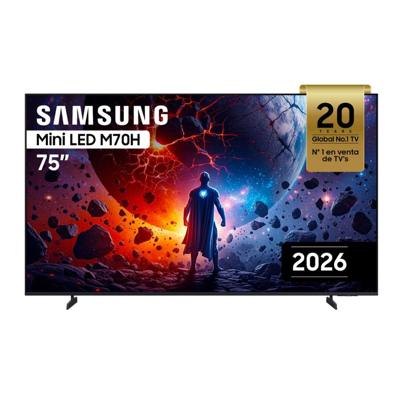 Smart TV Samsung 75 pulgadas 4K MiniLED M70H 2026 frontal
