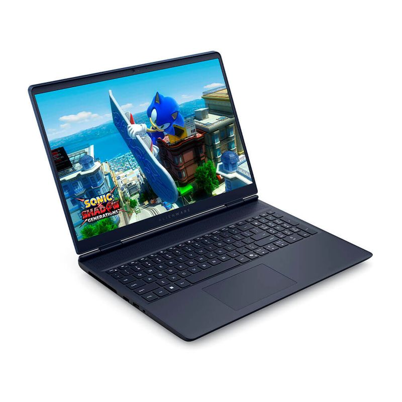 Laptop Dell Alienware 16 Aurora Core 7 y RTX 5060, 1 TB frontal oblicuo diagonal
