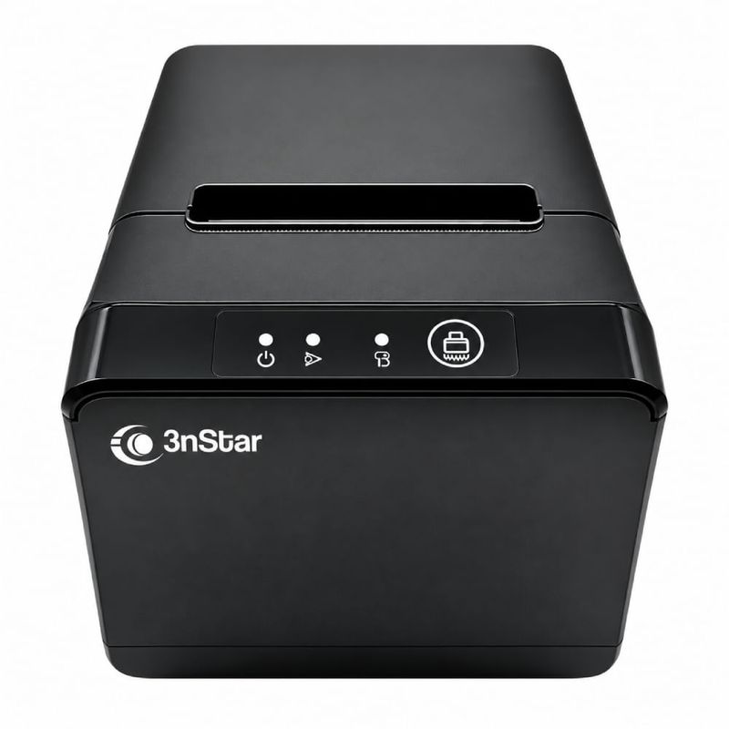 Ticketera térmica 3nstar RPT004 USB y Ethernet, 80 mm, negro frontal