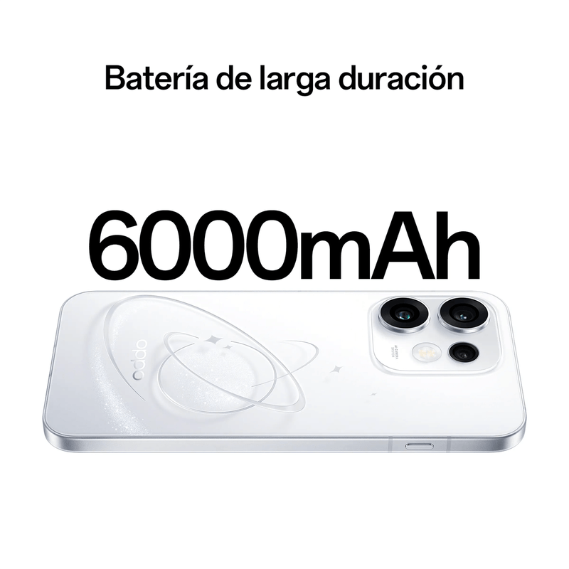 OPPO Reno16 5G blanco: 256 GB y pantalla AMOLED de 120 Hz baterías