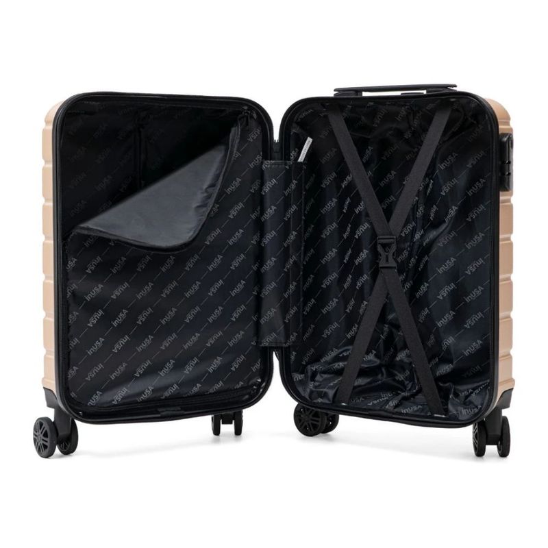Maleta de cabina InUSA Trend 47 cm 10 kg ABS 360° champagne estructura