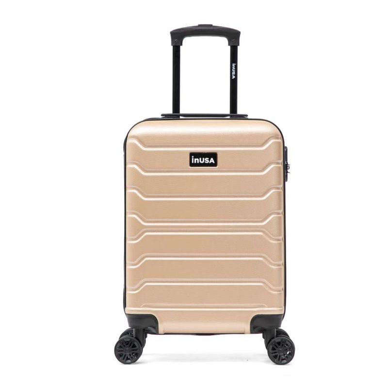 Maleta de cabina InUSA Trend 47 cm 10 kg ABS 360° champagne frontal